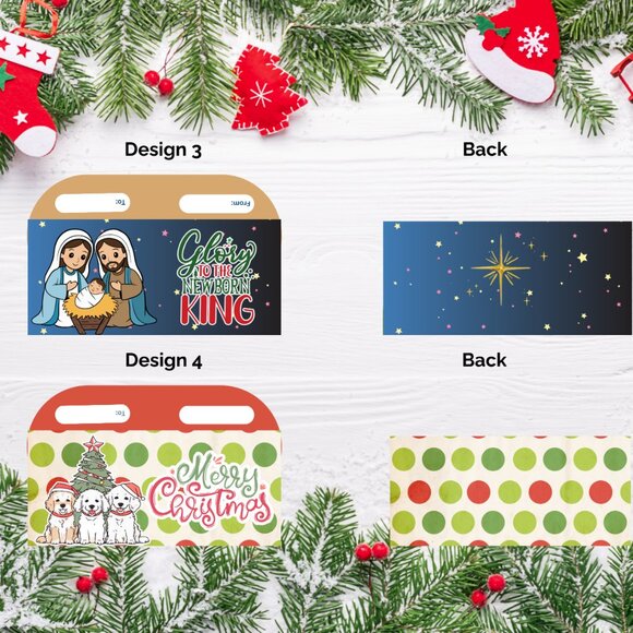 Christmas Cash Money Envelopes – Gift Card Holder, Stocking Stuffer Set of 12 - Picture 6 of 7